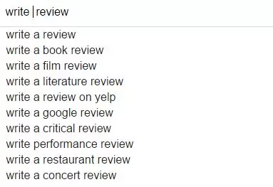 google搜索英文关键词 write review
