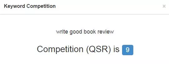 英文关键词write good book review竞争度指标