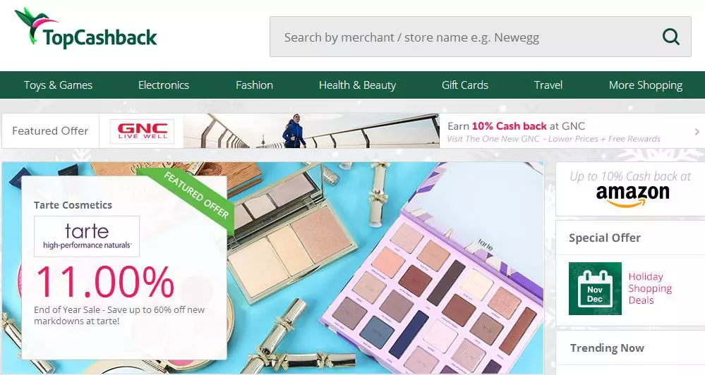 topcashback - 英国著名购物返利网站