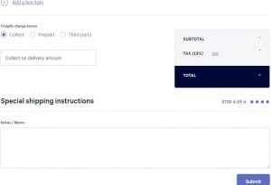 shopify BILL OF LADING TEMPLATE