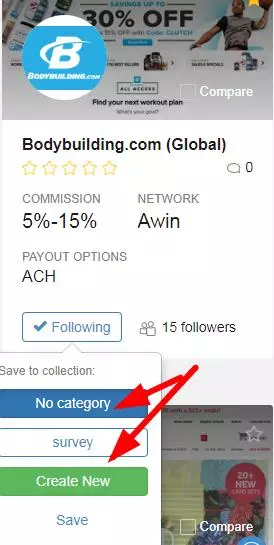 创建affiliate marketing产品类别