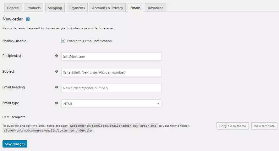 自定义WooCommerce emails