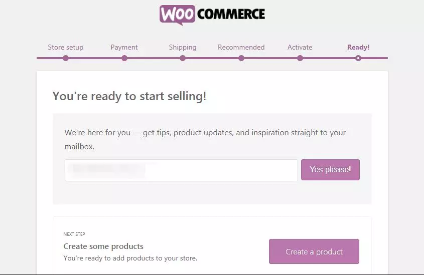 WooCommerce Ready页面