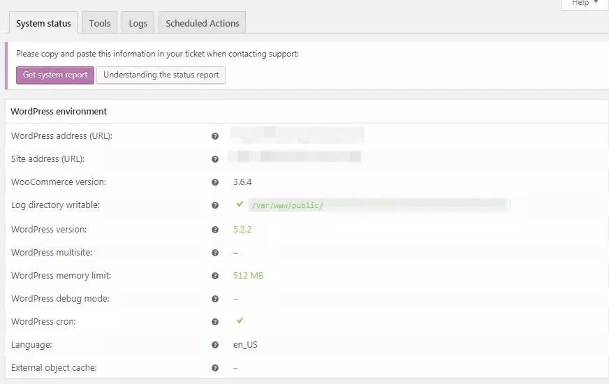 WooCommerce Status选项卡