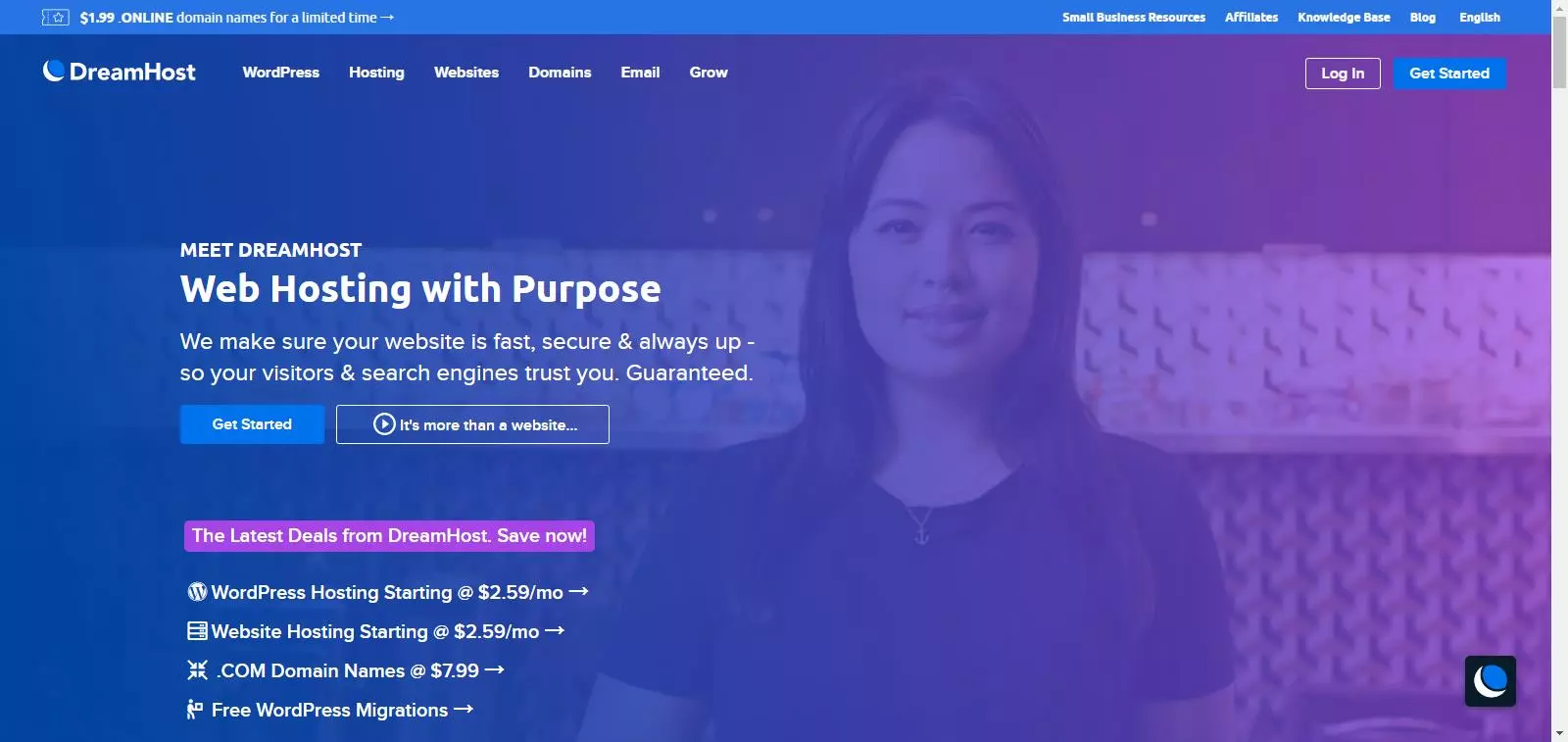 DreamHost主机-1个wordpress建站方案