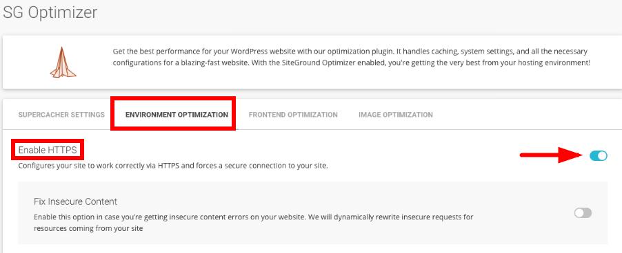 使用SG Optimizer启用HTTPS