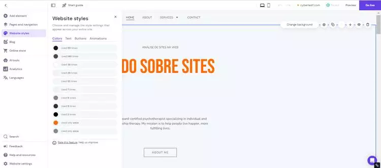 Hostinger-website-builder 宽度设置